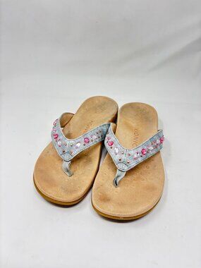 Vionic Lucia Sandals Women’s Size 6.5 Blue Embellished Orthotic Flip Flops